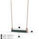 2 - Noela 2.70 mm Round Blue Diamond Horizontal Bar Pendant Necklace 