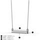 2 - Noela 2.70 mm Round White Sapphire Horizontal Bar Pendant Necklace 