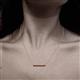 3 - Noela 2.70 mm Round Red Garnet Horizontal Bar Pendant Necklace 