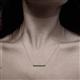 3 - Noela 2.70 mm Round Lab Created Alexandrite Horizontal Bar Pendant Necklace 
