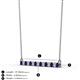 2 - Noya 2.50 mm Round Blue Sapphire and Lab Grown Diamond Horizontal Bar Pendant Necklace 