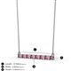 2 - Noya 2.50 mm Round Pink Tourmaline and Lab Grown Diamond Horizontal Bar Pendant Necklace 
