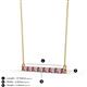 2 - Noya 2.50 mm Round Pink Tourmaline and Lab Grown Diamond Horizontal Bar Pendant Necklace 