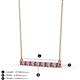 2 - Noya 2.50 mm Round Pink Tourmaline and Lab Grown Diamond Horizontal Bar Pendant Necklace 