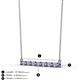 2 - Noya 2.50 mm Round Iolite and Lab Grown Diamond Horizontal Bar Pendant Necklace 