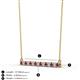 2 - Noya 2.50 mm Round Rhodolite Garnet and Lab Grown Diamond Horizontal Bar Pendant Necklace 