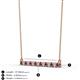 2 - Noya 2.50 mm Round Rhodolite Garnet and Lab Grown Diamond Horizontal Bar Pendant Necklace 
