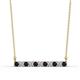 1 - Noela 2.70 mm Round Blue Sapphire and Lab Grown Diamond Horizontal Bar Pendant Necklace 