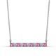 1 - Noela 2.70 mm Round Pink Sapphire and Lab Grown Diamond Horizontal Bar Pendant Necklace 