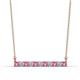 1 - Noela 2.70 mm Round Pink Sapphire and Lab Grown Diamond Horizontal Bar Pendant Necklace 