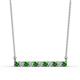 1 - Noela 2.70 mm Round Green Garnet and Lab Grown Diamond Horizontal Bar Pendant Necklace 