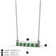 2 - Noela 2.70 mm Round Green Garnet and Lab Grown Diamond Horizontal Bar Pendant Necklace 