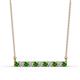 1 - Noela 2.70 mm Round Green Garnet and Lab Grown Diamond Horizontal Bar Pendant Necklace 
