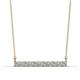 1 - Noela 2.70 mm Round Aquamarine and Lab Grown Diamond Horizontal Bar Pendant Necklace 