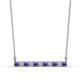 1 - Noela 2.70 mm Round Iolite and Lab Grown Diamond Horizontal Bar Pendant Necklace 