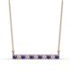 1 - Noela 2.70 mm Round Iolite and Lab Grown Diamond Horizontal Bar Pendant Necklace 