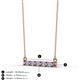 2 - Noela 2.70 mm Round Iolite and Lab Grown Diamond Horizontal Bar Pendant Necklace 