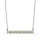 1 - Noela 2.70 mm Round Peridot and Lab Grown Diamond Horizontal Bar Pendant Necklace 