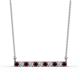 1 - Noela 2.70 mm Round Red Garnet and Lab Grown Diamond Horizontal Bar Pendant Necklace 