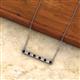 2 - Noela 2.70 mm Round Red Garnet and Lab Grown Diamond Horizontal Bar Pendant Necklace 