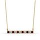 1 - Noela 2.70 mm Round Red Garnet and Lab Grown Diamond Horizontal Bar Pendant Necklace 