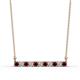 1 - Noela 2.70 mm Round Red Garnet and Lab Grown Diamond Horizontal Bar Pendant Necklace 