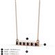 2 - Noela 2.70 mm Round Red Garnet and Lab Grown Diamond Horizontal Bar Pendant Necklace 
