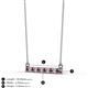2 - Noela 2.70 mm Round Rhodolite Garnet and Lab Grown Diamond Horizontal Bar Pendant Necklace 
