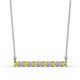 1 - Noela 2.70 mm Round Yellow Sapphire and Lab Grown Diamond Horizontal Bar Pendant Necklace 