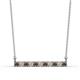 1 - Noela 2.70 mm Round Smoky Quartz and Lab Grown Diamond Horizontal Bar Pendant Necklace 