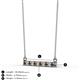 2 - Noela 2.70 mm Round Smoky Quartz and Lab Grown Diamond Horizontal Bar Pendant Necklace 