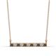 1 - Noela 2.70 mm Round Smoky Quartz and Lab Grown Diamond Horizontal Bar Pendant Necklace 