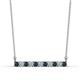1 - Noela 2.70 mm Round London Blue Topaz and Lab Grown Diamond Horizontal Bar Pendant Necklace 