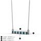 2 - Noela 2.70 mm Round London Blue Topaz and Lab Grown Diamond Horizontal Bar Pendant Necklace 