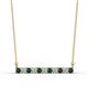 1 - Noela 2.70 mm Round London Blue Topaz and Lab Grown Diamond Horizontal Bar Pendant Necklace 