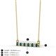 2 - Noela 2.70 mm Round London Blue Topaz and Lab Grown Diamond Horizontal Bar Pendant Necklace 