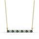 1 - Noela 2.70 mm Round Blue Diamond and White Lab Grown Diamond Horizontal Bar Pendant Necklace 