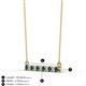 2 - Noela 2.70 mm Round Blue Diamond and White Lab Grown Diamond Horizontal Bar Pendant Necklace 