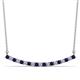 1 - Nancy 2.00 mm Round Blue Sapphire and Diamond Curved Bar Pendant Necklace 