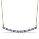 1 - Nancy 2.00 mm Round Tanzanite and Diamond Curved Bar Pendant Necklace 