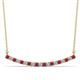1 - Nancy 2.00 mm Round Ruby and Diamond Curved Bar Pendant Necklace 
