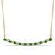 1 - Nancy 2.00 mm Round Green Garnet and Diamond Curved Bar Pendant Necklace 