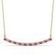 1 - Nancy 2.00 mm Round Pink Tourmaline and Diamond Curved Bar Pendant Necklace 
