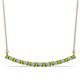 1 - Nancy 2.00 mm Round Peridot and Diamond Curved Bar Pendant Necklace 