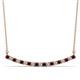 1 - Nancy 2.00 mm Round Red Garnet and Diamond Curved Bar Pendant Necklace 