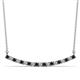 1 - Nancy 2.00 mm Round Black and White Diamond Curved Bar Pendant Necklace 