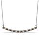 1 - Nancy 2.00 mm Round Smoky Quartz and Diamond Curved Bar Pendant Necklace 