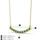 2 - Nancy 2.00 mm Round Green Garnet and Diamond Curved Bar Pendant Necklace 