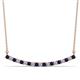 1 - Nancy 2.00 mm Round Blue Sapphire and Lab Grown Diamond Curved Bar Pendant Necklace 
