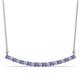 1 - Nancy 2.00 mm Round Tanzanite and Lab Grown Diamond Curved Bar Pendant Necklace 